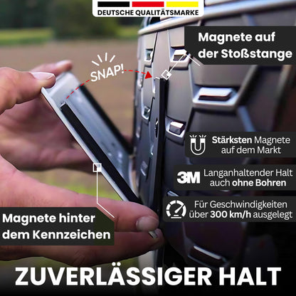 Ivality Magnet Kennzeichenhalter rahmenlos für 2 Kennzeichen