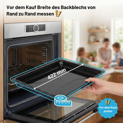 ICQN Backblech & Backofenrost Set emailliert, 422 x 375 mm, schwarz