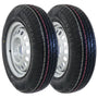 The Drive 155/80R13 Komplettrad Pkw-Anhänger - 4x100. Schwarzer Reifen auf silberner Felge, sofort einsatzbereit für Pkw-Anhänger.