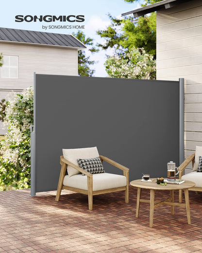 SONGMICS Seitenmarkise GSA160G, ausziehbar, 160 x 300 cm, anthrazit
