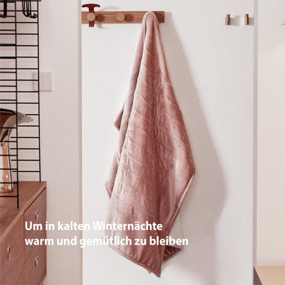 GOTCOZY Heizdecke 130 x 180 cm, Plüsch, 6 Heizstufen, Rosen Staub