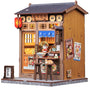 CUTEBEE Book Nook Kit Morita-Ya – DIY Miniaturhaus mit LED-Beleuchtung, Holzbausatz als Buchstütze