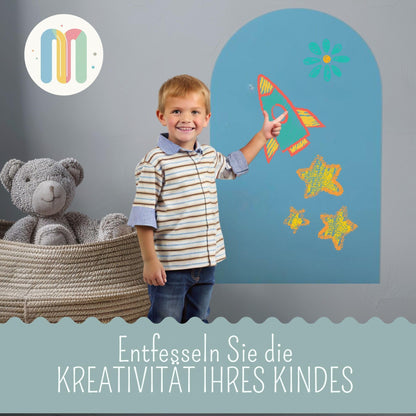 Mithreel Magnettafel Kinder Bogenform – Sandfarben 120x60cm