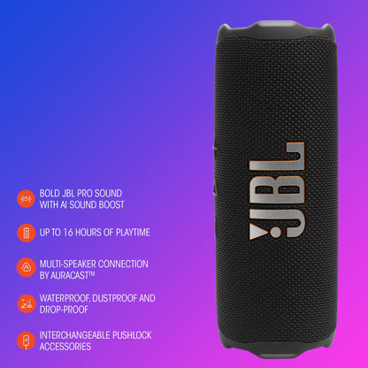JBL Flip 7 Bluetooth Lautsprecher, tragbar, IP68 wasserdicht, Rot
