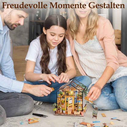 Rolife Miniatur Haus Cathys Blumenhaus DG104, 3D Holzpuzzle mit LED