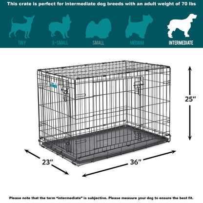MidWest Homes for Pets iCrate 1536DDU Hundebox – Doppeltür Schwarz 90cm