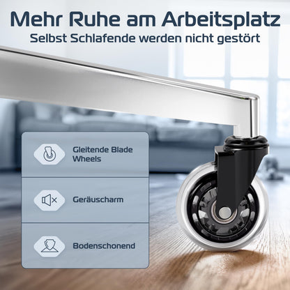 CLOUVOU CleverSeat Ergonomischer Bürostuhl mit 4D-Armlehnen, 150 kg