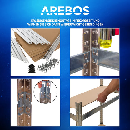 Arebos Schwerlastregal 2er Set, Steckregal 180x90x30 cm, 875 kg