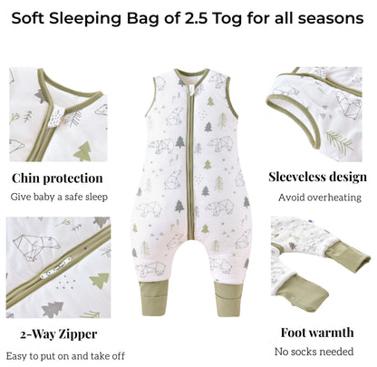 Chilsuessy Babyschlafsack mit Beinen 2.5 Tog, 2er-Pack, 100 cm