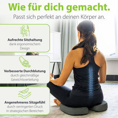 feela Orthopädisches Sitzkissen, Memoryschaum, Härtegrad Hart