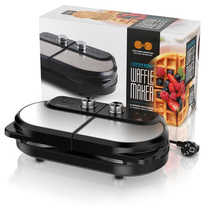 Arendo Doppel-Waffeleisen Belgische Waffel und Herzform, 1400 W