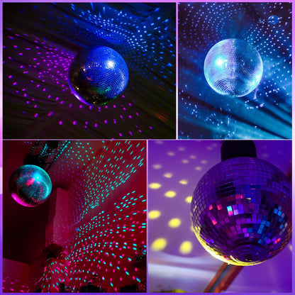 YCCOKJJ Discokugel 15,2 cm mit rotierendem Motor und LED-Beleuchtung