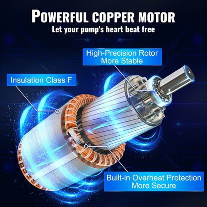 VEVOR Tiefbrunnenpumpe 750 W Tauchpumpe 105 L/min Förderhöhe 62 m