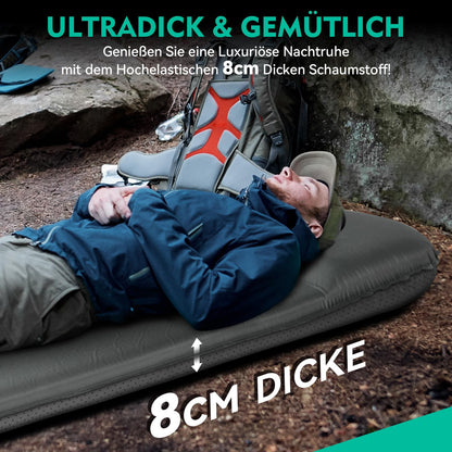 HIKENTURE Isomatte Selbstaufblasend Camping Matratze 8CM A1