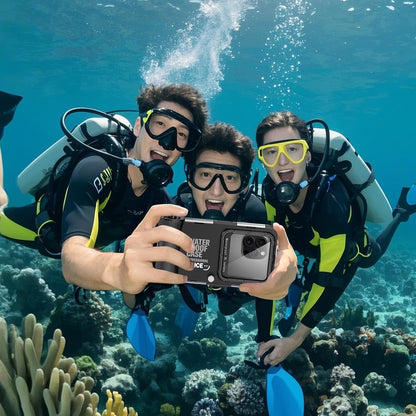 Ezanmull Unterwasser-Tauchgehäuse für iPhone, wasserdicht, Schwarz