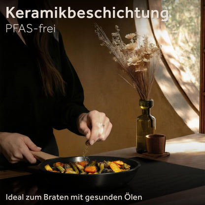 ZWIEGER BLACK STONE NORDIC Keramik Pfannenset 20, 24 und 28 cm