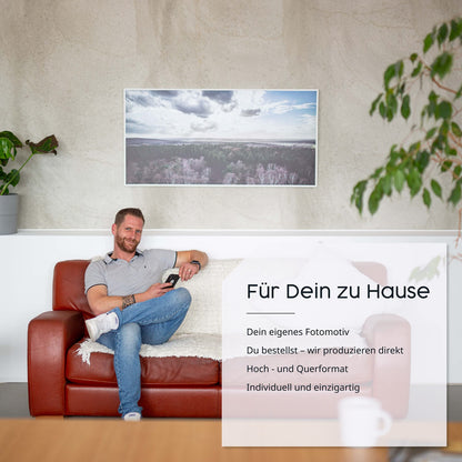 EcoHeat Infrarot Bildheizung 1200W – Weisser Rahmen