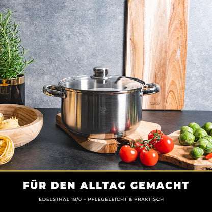 KARL HAUSMANN LINDA Topfset Edelstahl 4-teilig mit Glasdeckel