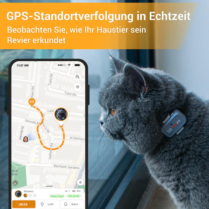 Pawfit Lite GPS-Tracker für Katzen, 4G Echtzeit-Tracking, schwarz