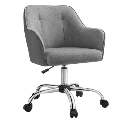 SONGMICS OBG019G01 Homeoffice Schreibtischstuhl - Grau, grauer Stuhl mit Armlehnen und Fußkreuz mit Rollen. Zum Arbeiten am Schreibtisch.