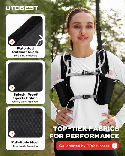 UTOBEST Laufrucksack 5L, ultraleichter Trinkrucksack reflektierend