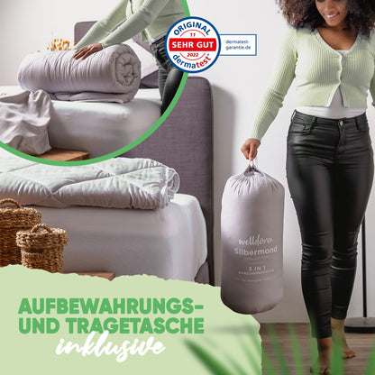 Welldora OPTICLIMA Allergiker 4-Jahreszeiten Bettdecke - 200x200