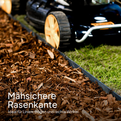 UNIGARDIA ECO Rasenkante Kunststoff 12 m, Höhe 55 mm, 50 Erdanker