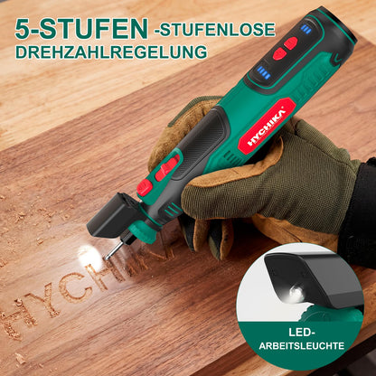 HYCHIKA Akku-Rotationswerkzeug 8V TX111 mit 145-teiligem Zubehör