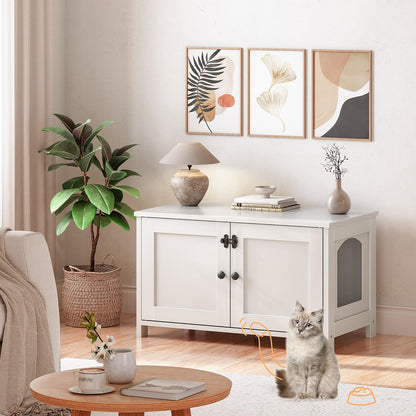 HOOBRO Katzenklo Schrank – Sitzbank, Weiss (EWT03MW01G2)