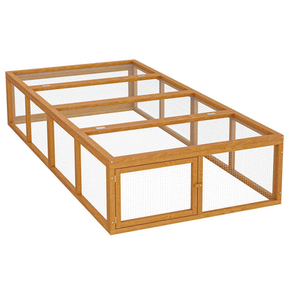 Wiltec XXL Freilaufgehege Holz Kaninchen Hasen - 180x90x48cm. Rechteckiges Naturholz-Gehege für sicheren Auslauf von Kleintieren.