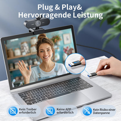 EMEET NOVA 4K Webcam – Autofokus & Rauschunterdrückung