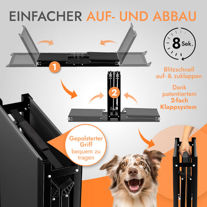 Pfotenkönig Hunderampe Auto klappbar, Alu, 1,80 m, bis 90 kg