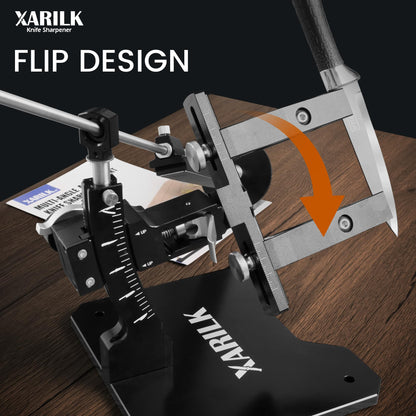 XARILK Messerschärfer Kit Aluminium Profi - 3 Diamantplatten Silber