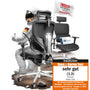 CLOUVOU MasterSeat Ergonomischer Bürostuhl Drehstuhl – 150 kg. Schwarzer Ergonomie-Bürostuhl mit Lordosenstütze für gesundes Dauersitzen.