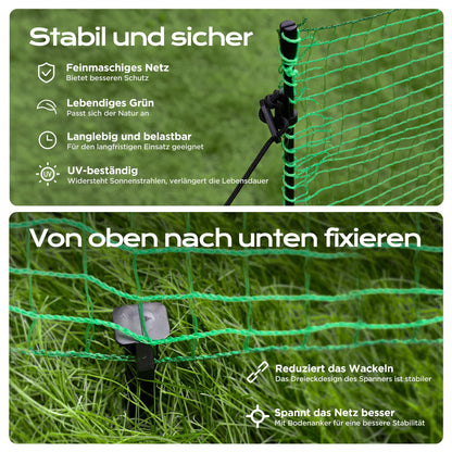 Signstek Mobiler Begrenzungszaun, Steckzaun 25 m, 120 cm, grün