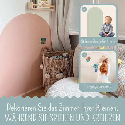 Mithreel Magnettafel Kinder Bogenform – Sandfarben 120x60cm