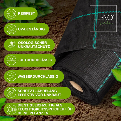 LILENO HOME Anti-Unkrautgewebe 100 g/m² wasserdurchlässig 2 x 15 m