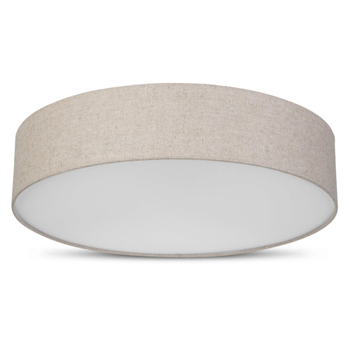 REV LED Deckenleuchte rund 50 cm, Stoffschirm Taupe, 6x E27