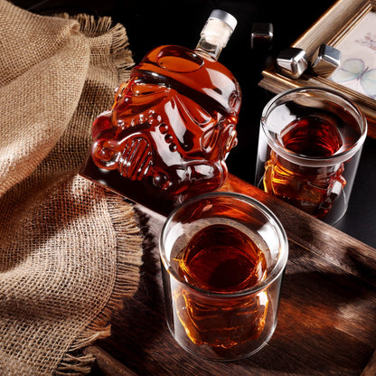 BEYOND MS Whisky Dekanter Set mit 2 Gläsern, 750 ml Karaffe aus Glas