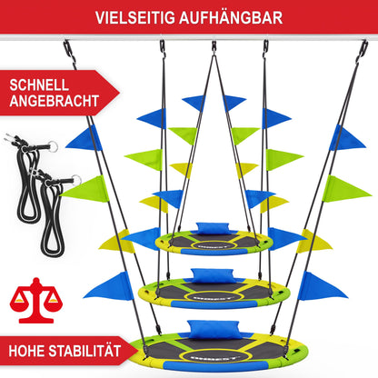 ONBEST Nestschaukel Ø 120 cm, Tellerschaukel für Indoor und Outdoor