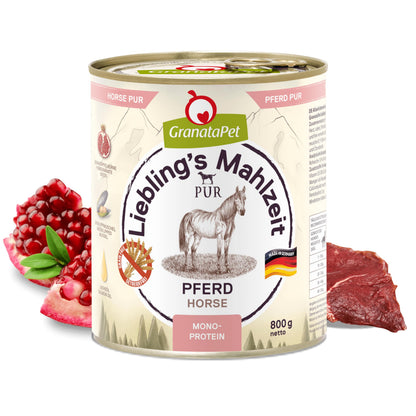 GranataPet Liebling's Mahlzeit Pferd PUR Hundefutter 6 x 800 g