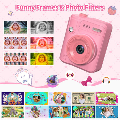 Gofunly H11 Kinderkamera Sofortbildkamera 1080P HD mit 32 GB Karte