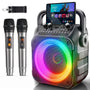 Singingmate K9M Karaoke-Maschine Bluetooth mit 2 kabellosen Mikrofonen