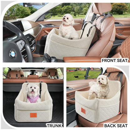 GL GLENSLAVE Hundeautositz für kleine & mittlere Hunde, weiss
