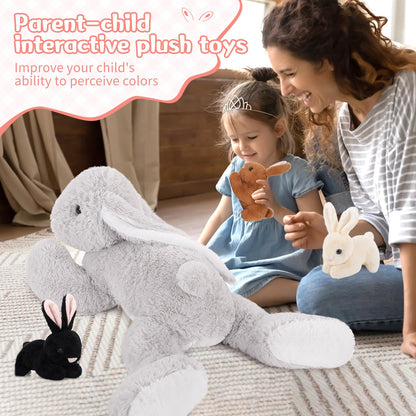 MorisMos Osterhase Kuscheltier XXL 60 cm mit 3 Babys im Bauch