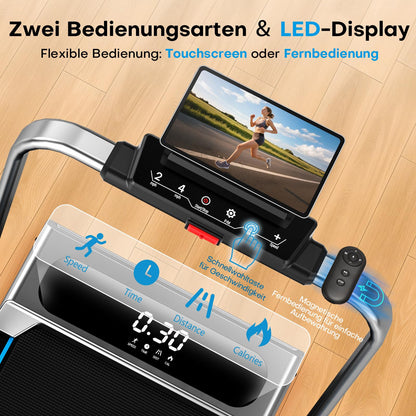FOUSAE Walking Pad 5-in-1, klappbares Laufband, 9 % Steigung, 12 km/h