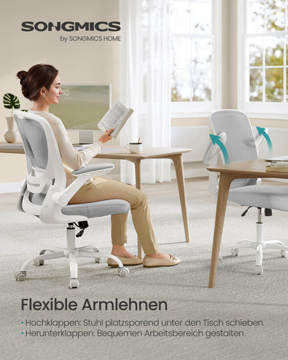 SONGMICS OBN037G02 Ergonomischer Drehstuhl - hellgrau