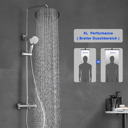 JOHO Regendusche Duschsystem Thermostat – Edelstahl Chrom D25cm