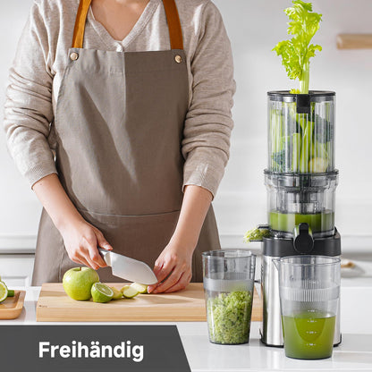 AMZCHEF Slow Juicer 1902M – Entsafter mit 120 mm Einfüllschacht