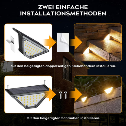 Shuniu LED Solar Treppenleuchten IP65 für Garten und Wege, 10 Stück
